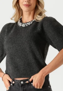 donkergrijze neo noir trui maia stone knit blouse