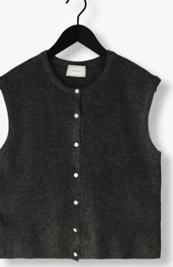 donkergrijze neo noir vest everest knit vest