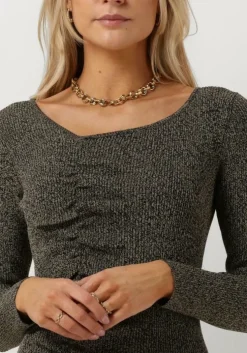 donkergrijze notes du nord midi jurk icon knitted dress