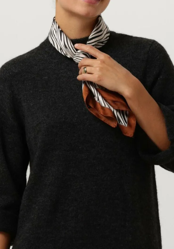 donkergrijze object midi jurk objgeromia l/s o-neck knit