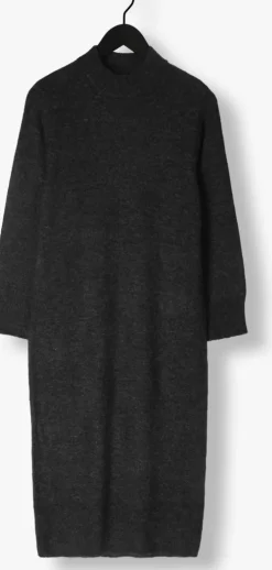 donkergrijze object midi jurk objgeromia l/s o-neck knit