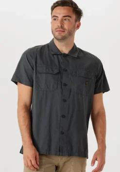 donkergrijze pme legend casual overhemd short sleeve shirt ctn bedford