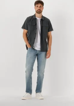 donkergrijze pme legend casual overhemd short sleeve shirt ctn bedford