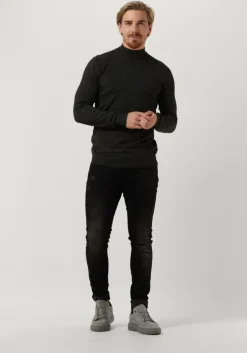 donkergrijze purewhite coltrui essential knit mockneck ls