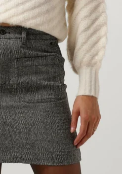 donkergrijze scotch & soda minirok herringbone high rise mini skirt