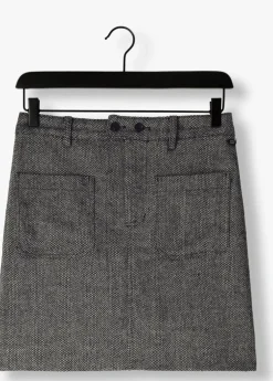 donkergrijze scotch & soda minirok herringbone high rise mini skirt
