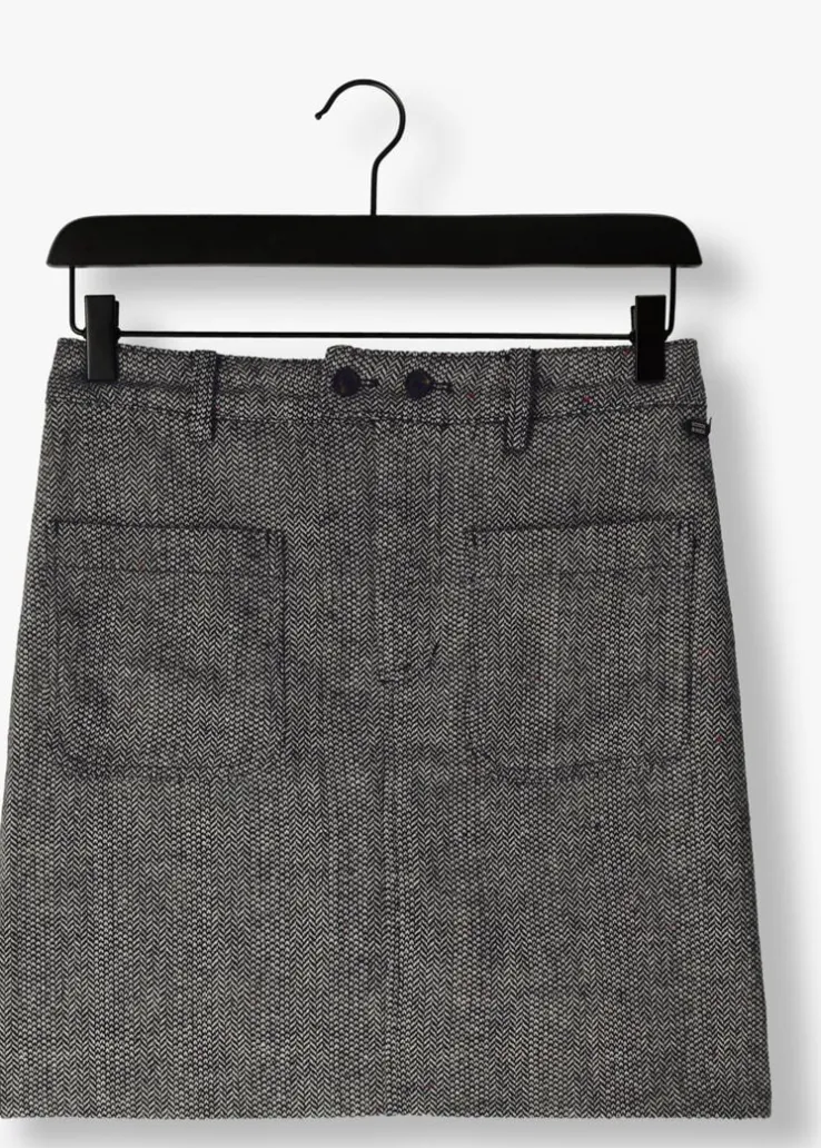 donkergrijze scotch & soda minirok herringbone high rise mini skirt