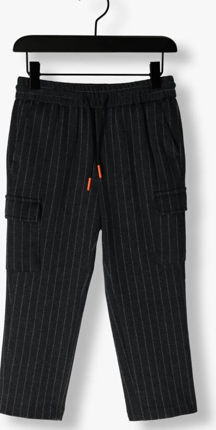 donkergrijze scotch & soda cargobroeken loose tapered knitted