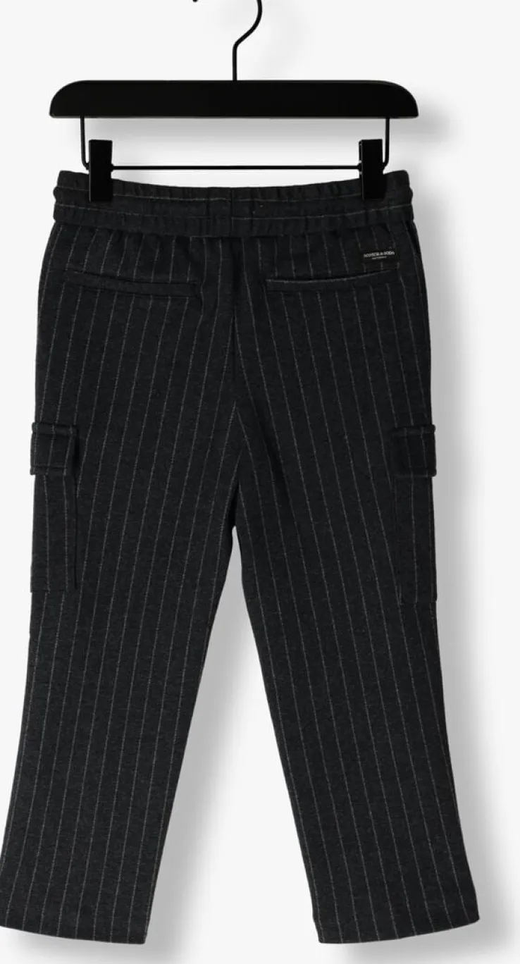 donkergrijze scotch & soda cargobroeken loose tapered knitted