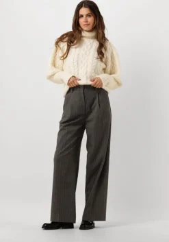 donkergrijze second female pantalon hollanda trousers