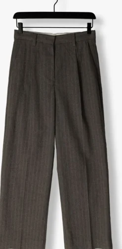 donkergrijze second female pantalon hollanda trousers