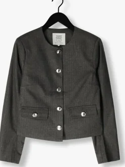 donkergrijze second female blazer wake tailored jacket