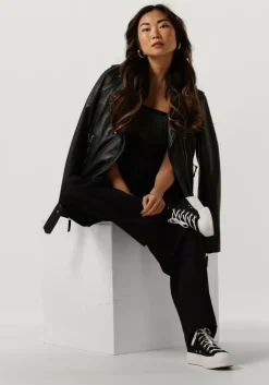 donkergrijze selected femme top slfdoa-dia sl denim top ex