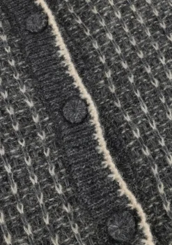 donkergrijze selected femme vest slfsine ls knit cardigan