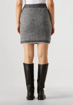 donkergrijze selected femme minirok slfsine short knit skirt