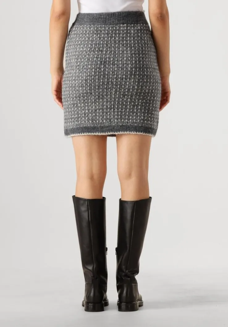 donkergrijze selected femme minirok slfsine short knit skirt