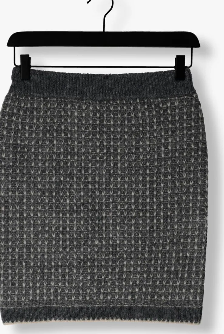 donkergrijze selected femme minirok slfsine short knit skirt