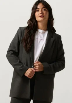 donkergrijze selected femme blazer slfrita ls relaxed blazer