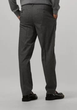 donkergrijze selected homme pantalon slh190-reg tapered leroy pleat pans