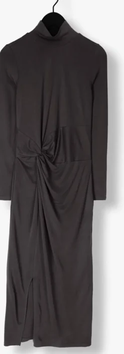 donkergrijze simple midi jurk knit-vis-pique-23-1