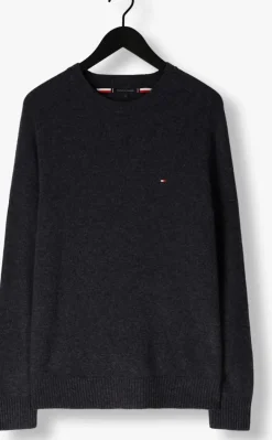 donkergrijze tommy hilfiger trui lambswool crew neck