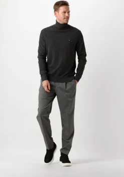 donkergrijze tommy hilfiger coltrui pima org ctn cashmere roll neck