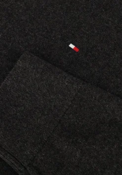 donkergrijze tommy hilfiger coltrui pima org ctn cashmere roll neck