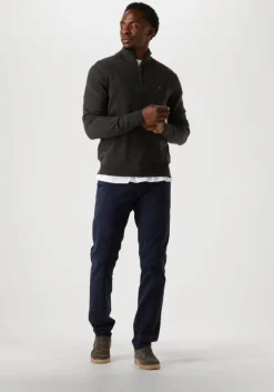 donkergrijze tommy hilfiger trui pima org ctn cashmere zip mock