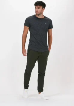 donkergrijze tommy jeans t-shirt tjm slim jaspe c neck