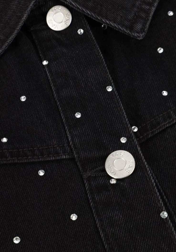 donkergrijze y.a.s. jack yasrista ls denim shacket