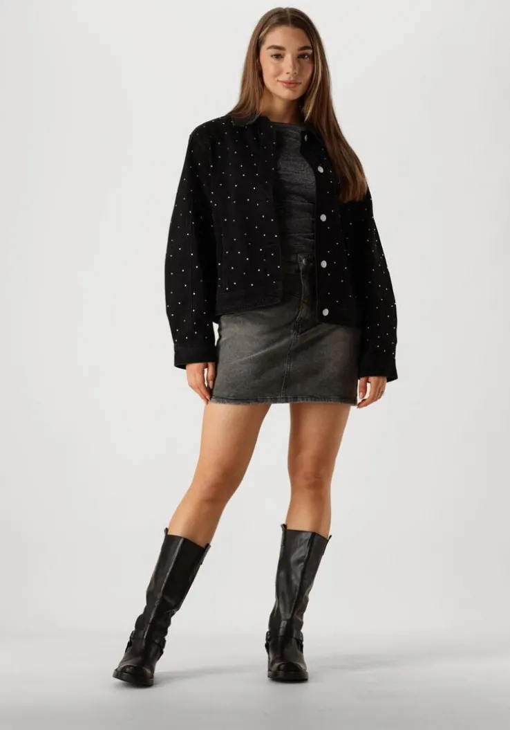 donkergrijze y.a.s. jack yasrista ls denim shacket