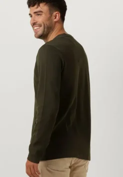 donkergroene anerkjendt polo / t-shirt aksilo l/s waffle emb ls