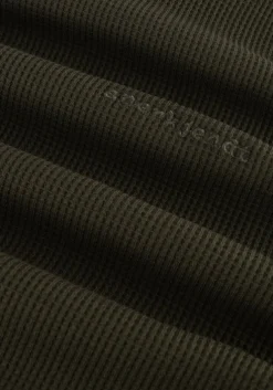 donkergroene anerkjendt polo / t-shirt aksilo l/s waffle emb ls