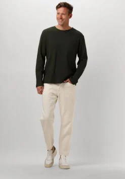 donkergroene anerkjendt polo / t-shirt akkikki l/s waffle tee