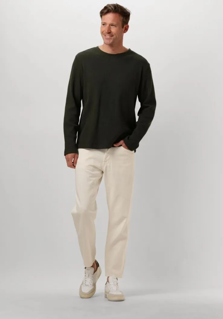 donkergroene anerkjendt polo / t-shirt akkikki l/s waffle tee