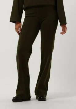 donkergroene another label pantalon varit knitted pants