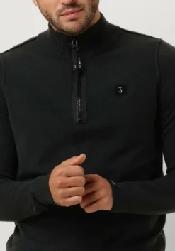 donkergroene butcher of blue trui clifden halfzip