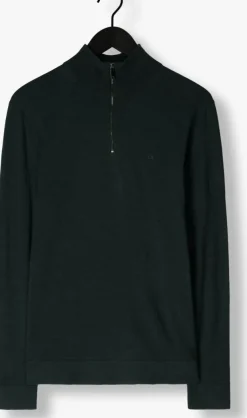 donkergroene calvin klein trui merino quarter zip