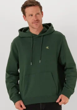donkergroene calvin klein sweater ls eu 350terry monogram hoodie