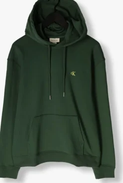 donkergroene calvin klein sweater ls eu 350terry monogram hoodie