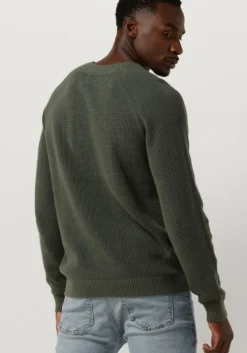 donkergroene calvin klein sweater badge easy sweater