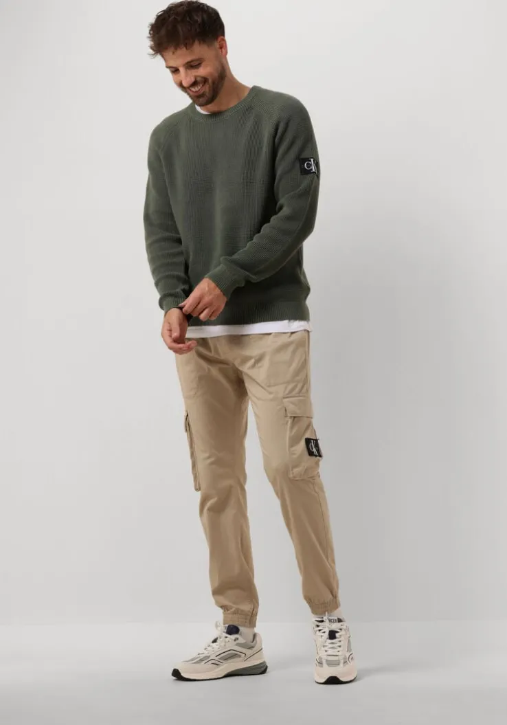 donkergroene calvin klein sweater badge easy sweater