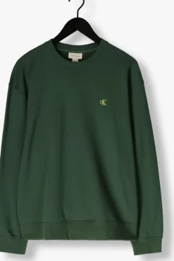 donkergroene calvin klein sweater ls eu 350terry monogram cn sweat