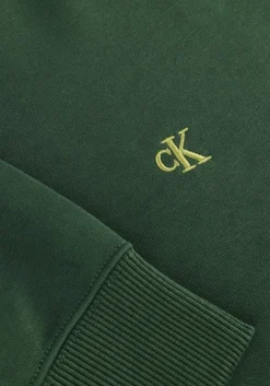 donkergroene calvin klein sweater ls eu 350terry monogram cn sweat