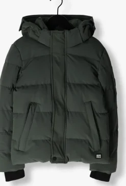 donkergroene cars jeans gewatteerde jas bronx