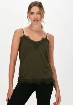 donkergroene cc heart top lace top