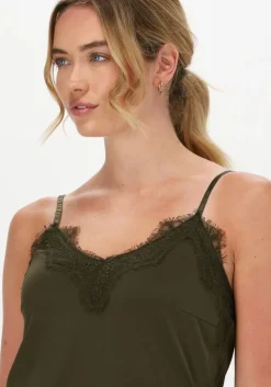 donkergroene cc heart top lace top