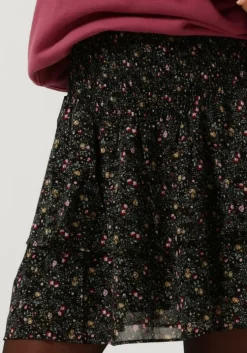 donkergroene colourful rebel minirok noela mini flower mini layer skirt
