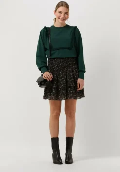 donkergroene colourful rebel minirok noela mini flower mini layer skirt
