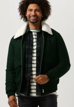 donkergroene colourful rebel jack chase contrast collar jacket